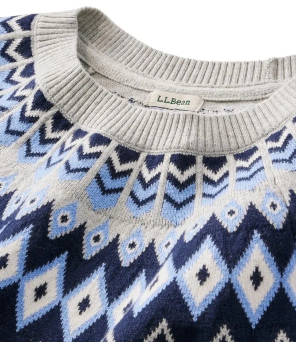 Best Sale L.L.Bean "Women's Cotton/Cashmere Sweater, Crewneck Fair Isle"