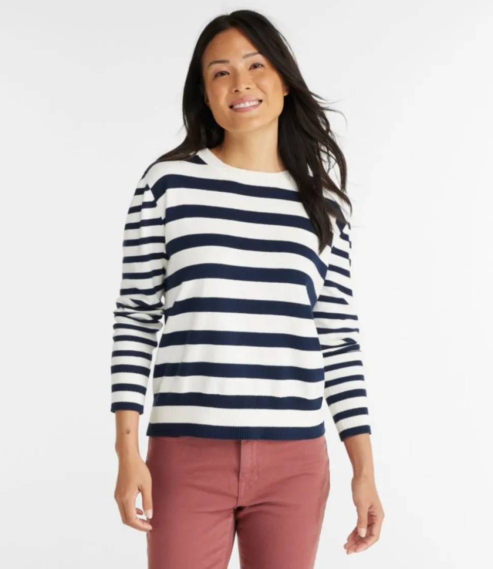 Store L.L.Bean "Women's Cotton/Cashmere Sweater, Crewneck Stripe"