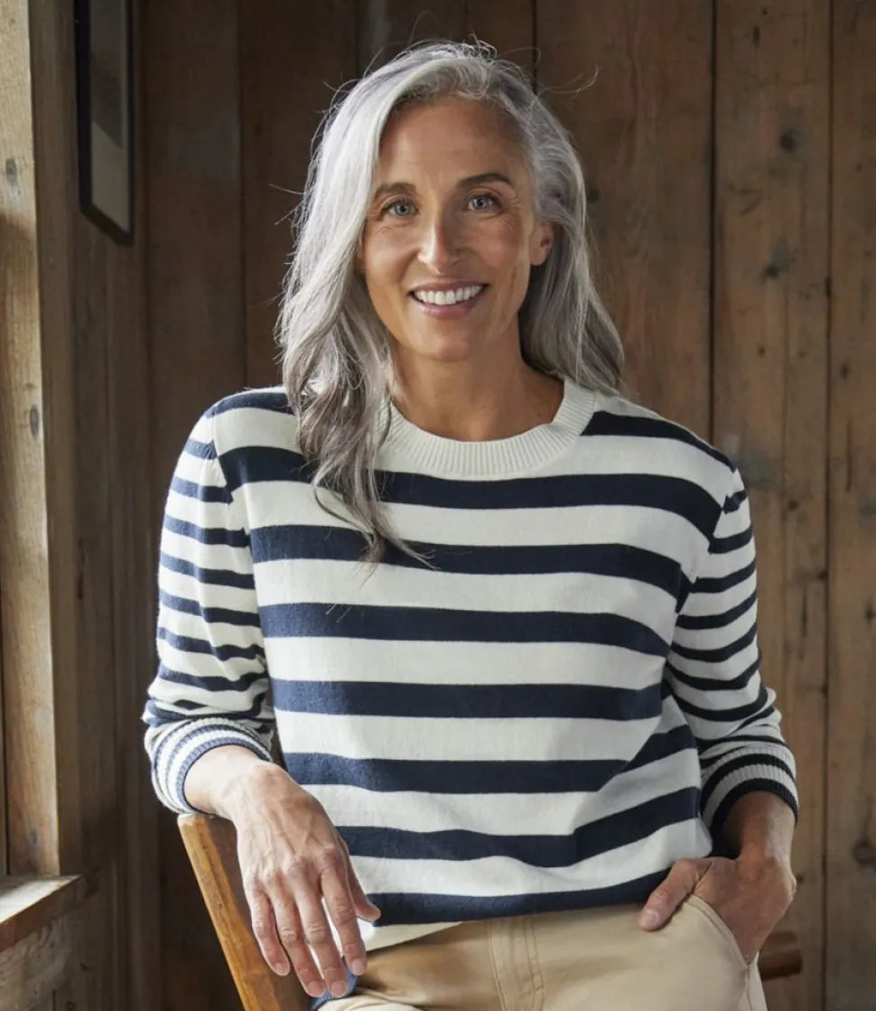 Store L.L.Bean "Women's Cotton/Cashmere Sweater, Crewneck Stripe"