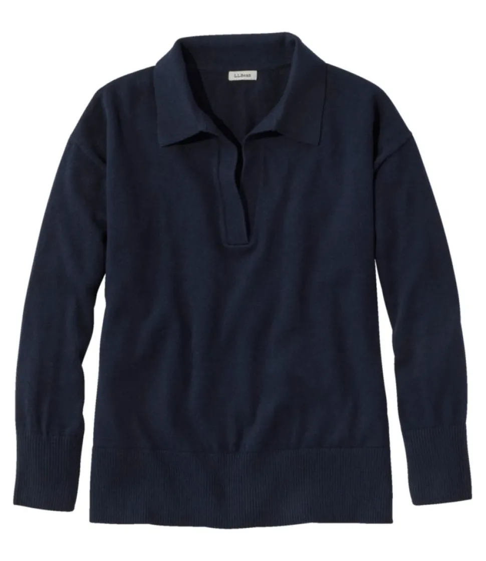 New L.L.Bean "Women's Cotton/Cashmere Sweater, Polo"