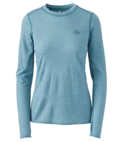 Best L.L.Bean "Women's Cresta Ultralight 150 Crew Top, Stripe" OceanWaves/StormTeal