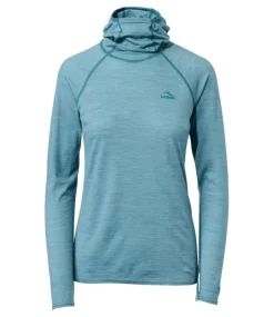 Outlet L.L.Bean "Women's Cresta Ultralight 150 Hoodie, Stripe" OceanWaves/StormTeal