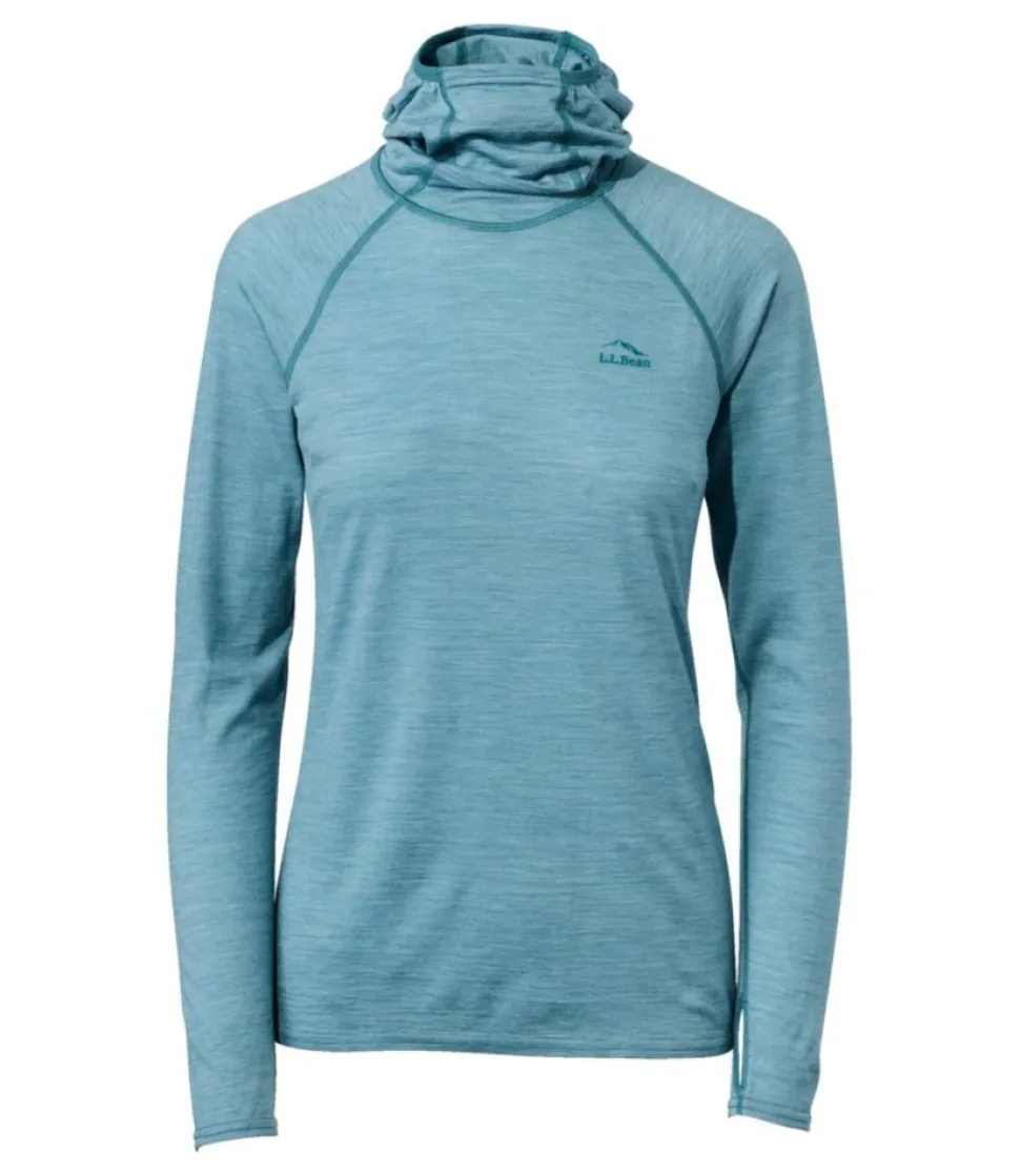 Outlet L.L.Bean "Women's Cresta Ultralight 150 Hoodie, Stripe" OceanWaves/StormTeal