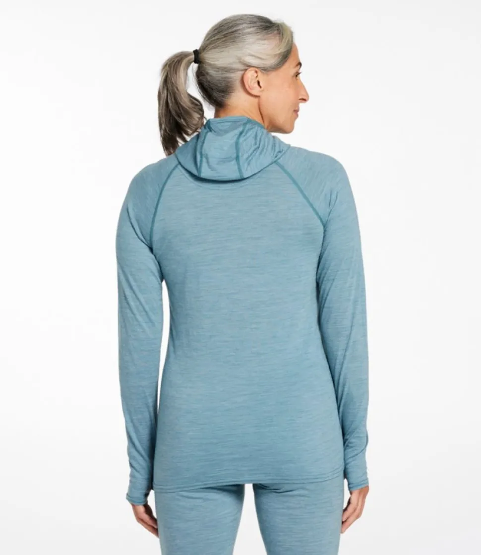 Outlet L.L.Bean "Women's Cresta Ultralight 150 Hoodie, Stripe" OceanWaves/StormTeal