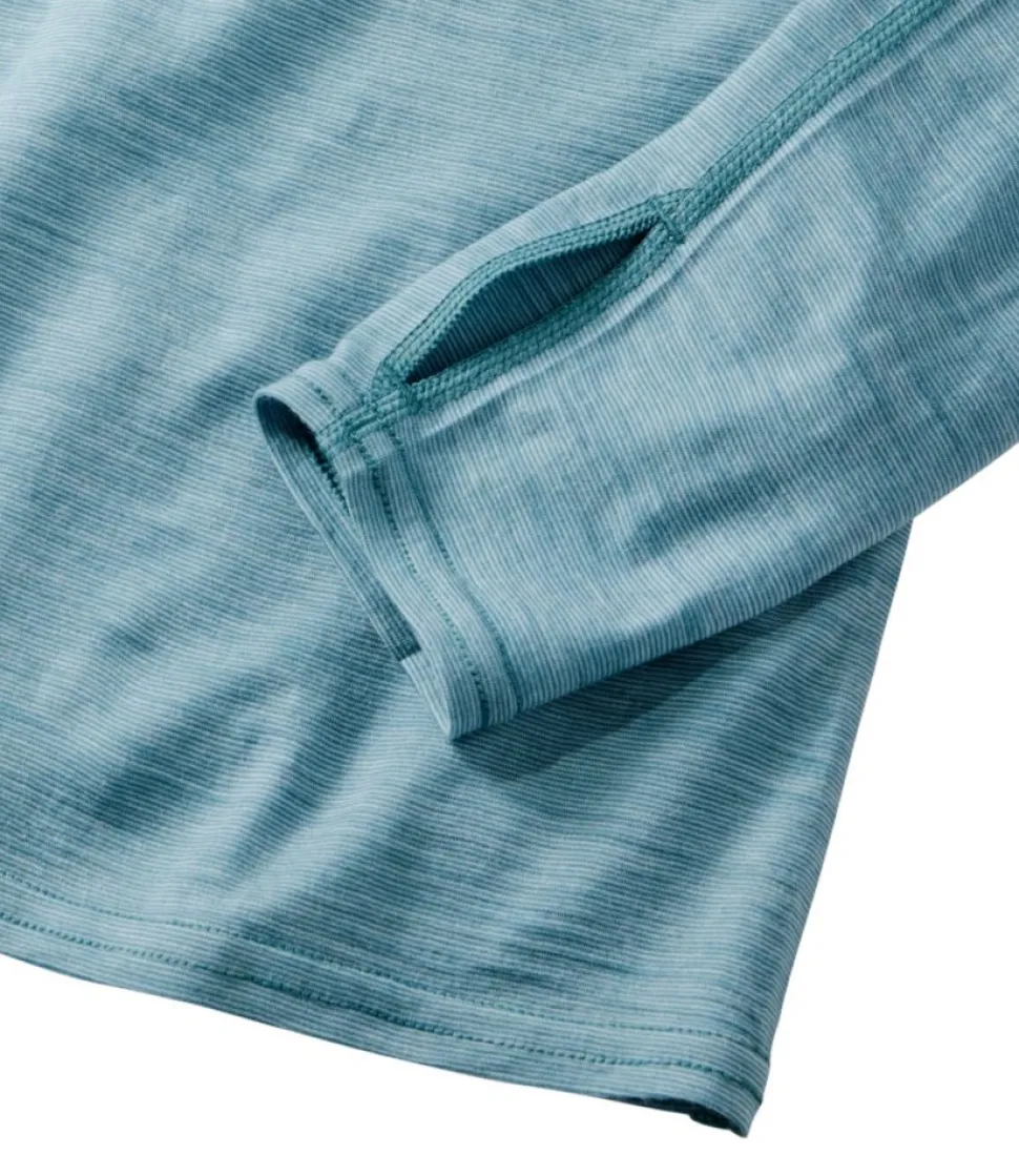 Outlet L.L.Bean "Women's Cresta Ultralight 150 Hoodie, Stripe" OceanWaves/StormTeal