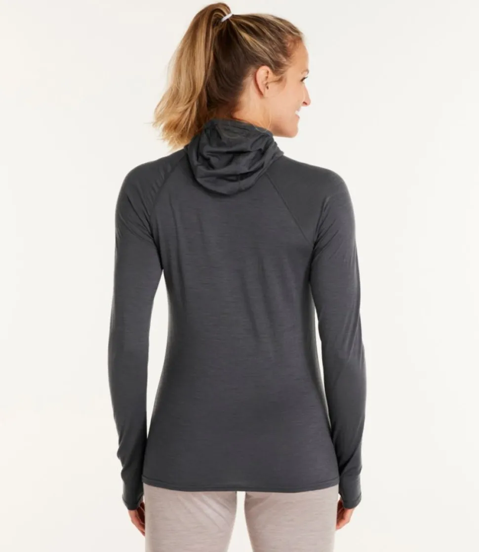 Hot L.L.Bean "Women's Cresta Wool Ultralight 150 Base Layer, Hoodie" AlloyGray