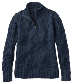 Shop L.L.Bean "Women's Double L® Cable Sweater, Zip Cardigan"