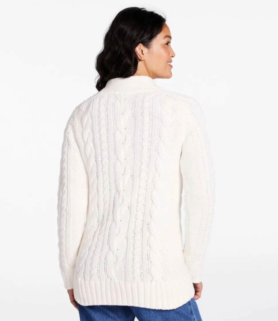 Shop L.L.Bean "Women's Double L® Cable Sweater, Button-Front Cardigan"