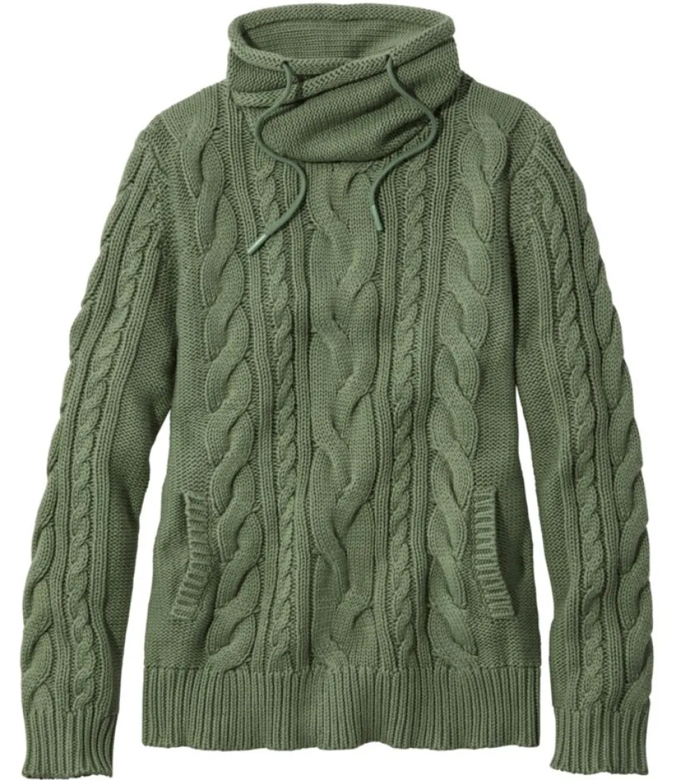 Clearance L.L.Bean "Women's Double L® Mixed-Cable Sweater, Funnelneck"