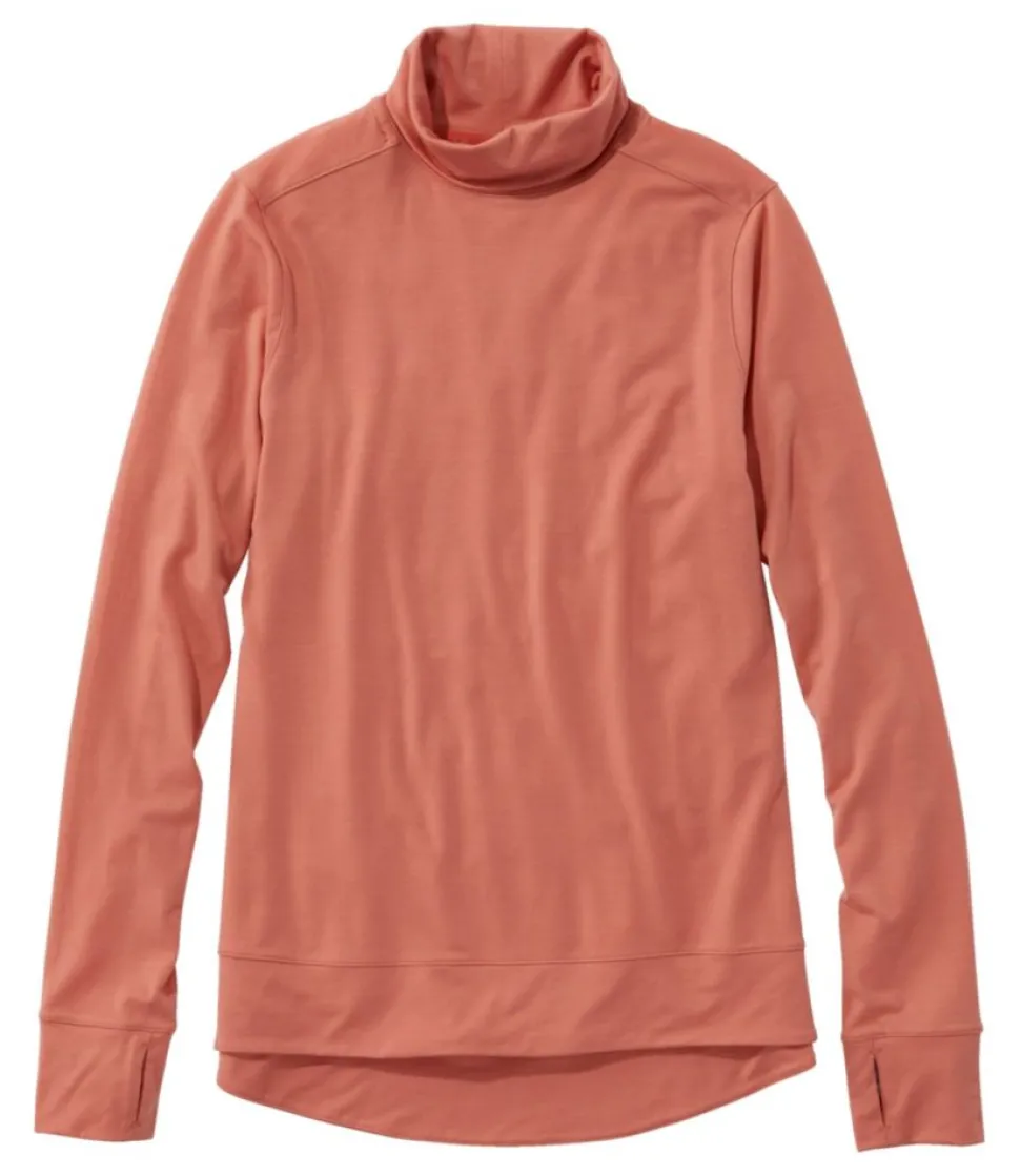 Fashion L.L.Bean "Women's Encompass Merino Wool-Blend Turtleneck" SunsetCoral