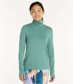Fashion L.L.Bean "Women's Encompass Merino Wool-Blend Turtleneck" SunsetCoral