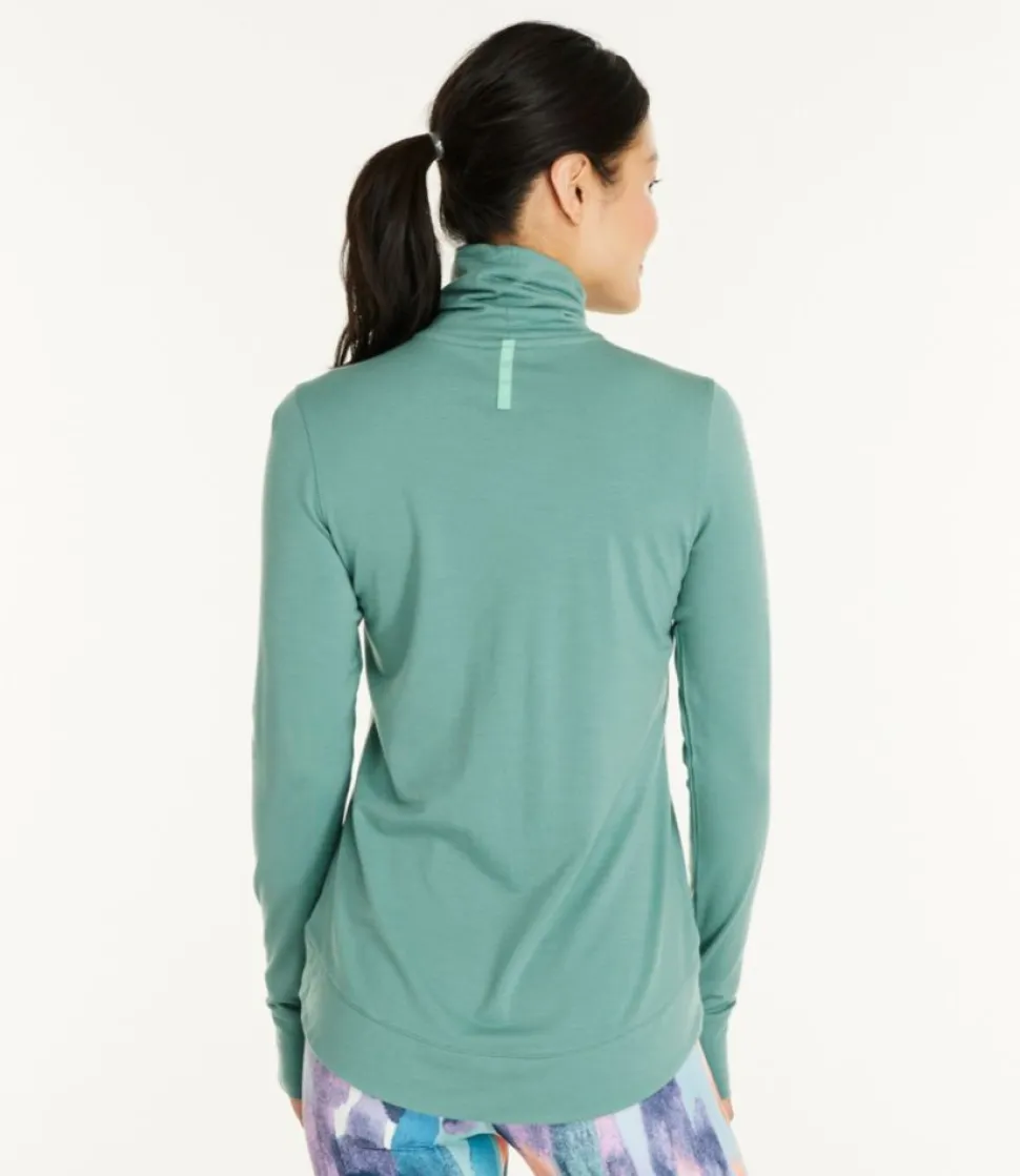 Fashion L.L.Bean "Women's Encompass Merino Wool-Blend Turtleneck" SunsetCoral