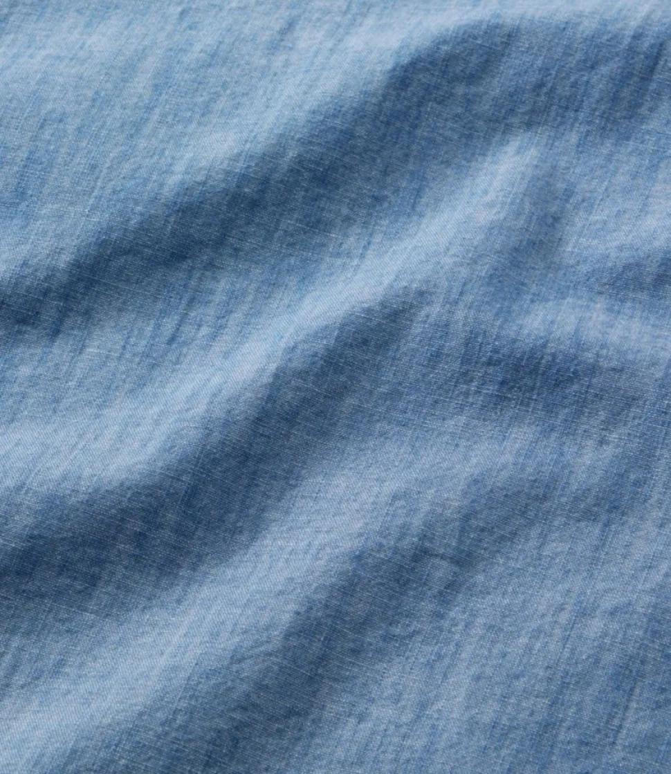 Outlet L.L.Bean "Women's Essential Cotton Shirt, Chambray Long Sleeve" CleanIndigo