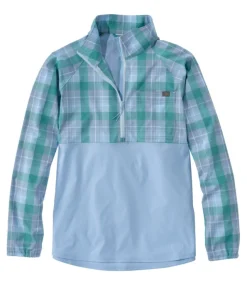 Outlet L.L.Bean "Women's Everyday SunSmart® Woven Shirt, Quarter-Zip Pullover Colorblock"