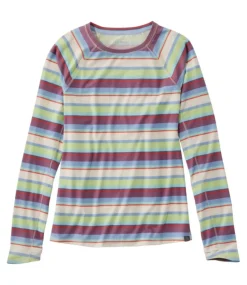 Clearance L.L.Bean "Women's Everyday SunSmart® Tee, Crewneck Long-Sleeve Stripe"