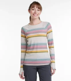 Clearance L.L.Bean "Women's Everyday SunSmart® Tee, Crewneck Long-Sleeve Stripe"