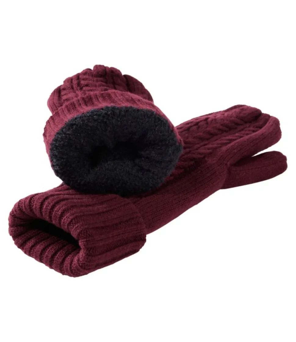 Discount L.L.Bean "Women's Heritage Cable Gift Set" Bordeaux