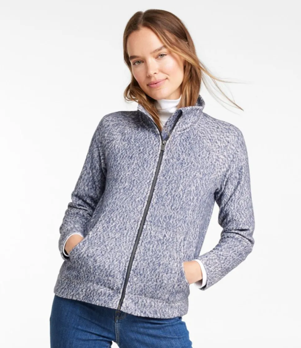 Online L.L.Bean "Women's Heritage Marled Fleece, Zip Cardigan"