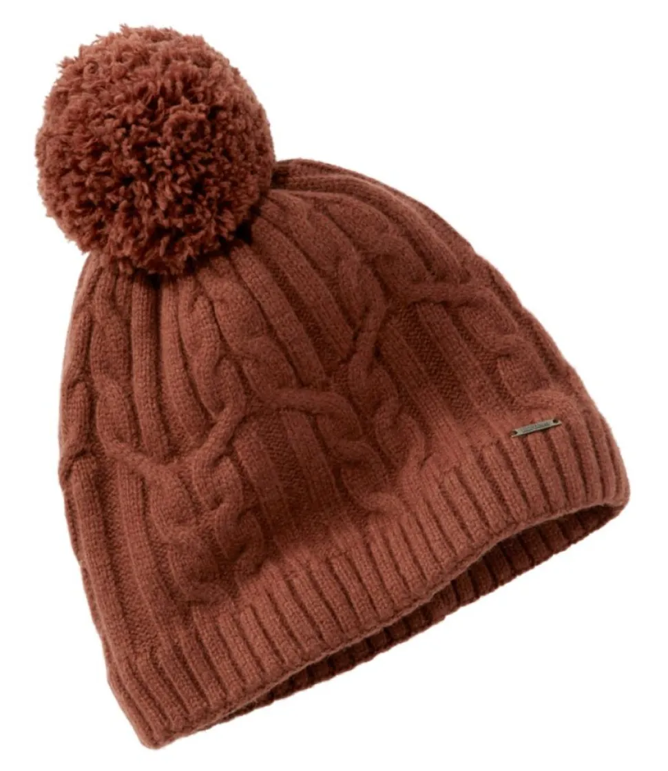 Shop L.L.Bean "Women's Heritage Wool Windproof Pom Hat" Rosewood