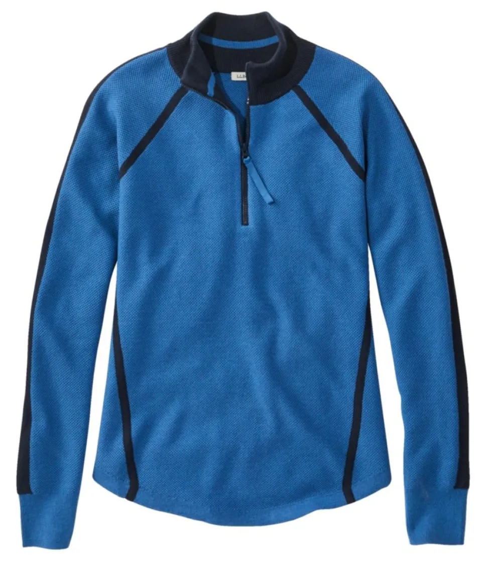 Shop L.L.Bean "Women's Honeycomb Merino Wool-Blend Sweater, Quarter-Zip"