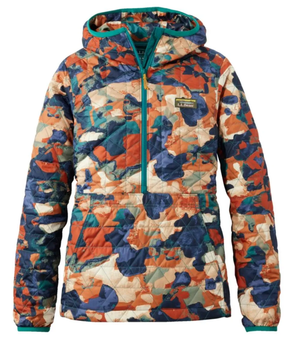 Outlet L.L.Bean "Women's Katahdin Insulated Pullover, Print" WarmTealCamo