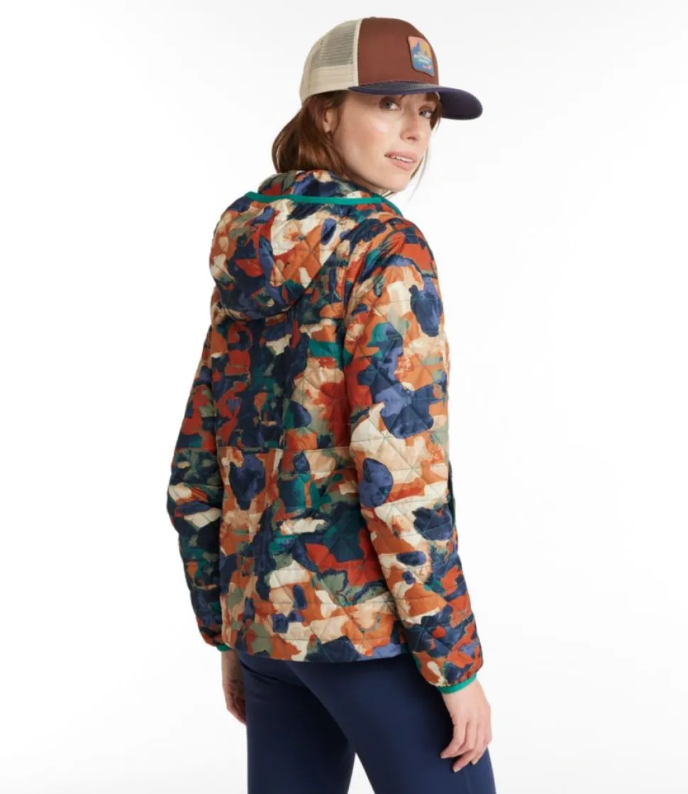 Outlet L.L.Bean "Women's Katahdin Insulated Pullover, Print" WarmTealCamo