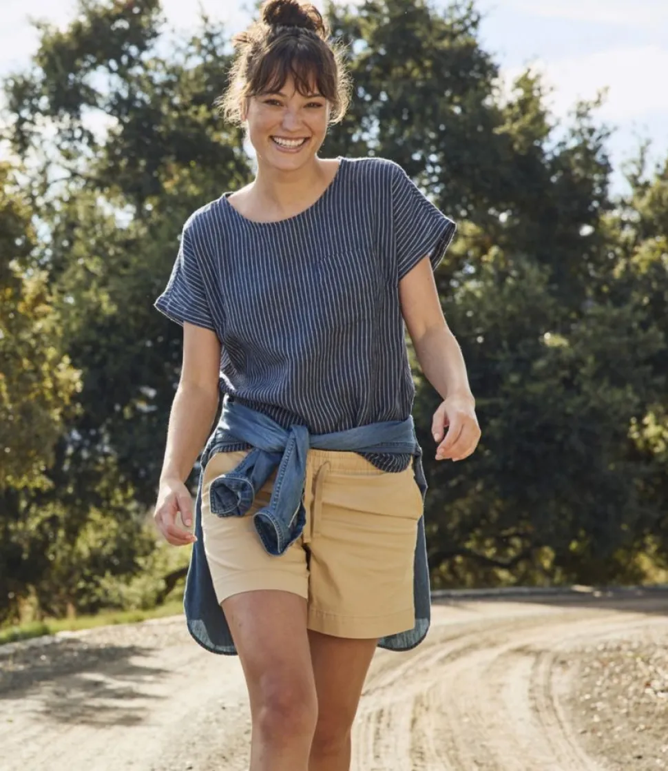 Cheap L.L.Bean "Women's Lakewashed Dock Shorts, Mid-Rise" Boulder