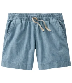 Outlet L.L.Bean "Women's Lakewashed Dock Shorts, Mid-Rise Chambray"