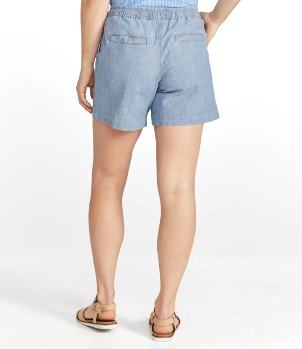 Outlet L.L.Bean "Women's Lakewashed Dock Shorts, Mid-Rise Chambray"