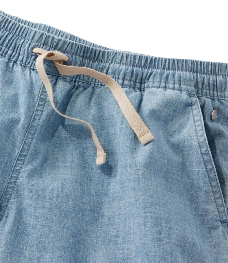 Outlet L.L.Bean "Women's Lakewashed Dock Shorts, Mid-Rise Chambray"