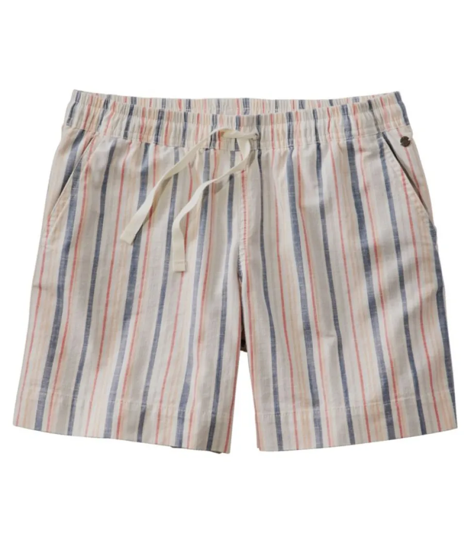 Cheap L.L.Bean "Women's Lakewashed Dock Shorts, Mid-Rise Stripe" SailclothMultiStripe