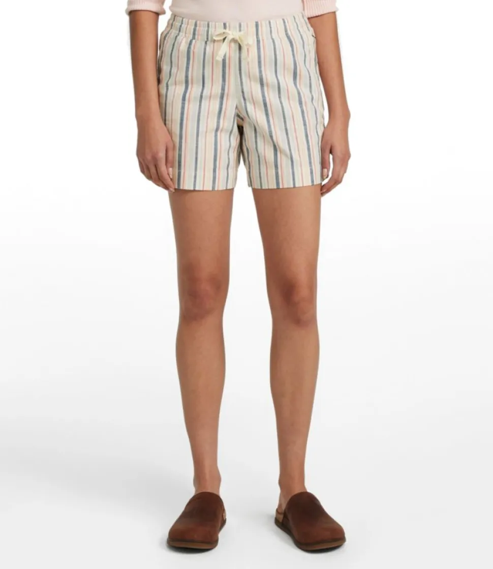 Cheap L.L.Bean "Women's Lakewashed Dock Shorts, Mid-Rise Stripe" SailclothMultiStripe