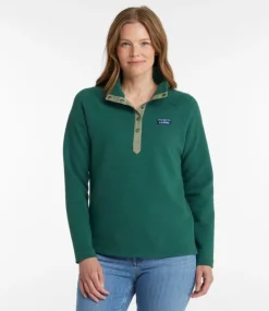 New L.L.Bean "Women's Lakewashed Double-Knit Quarter-Snap"
