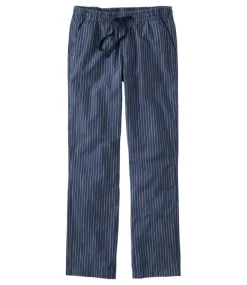 Sale L.L.Bean "Women's Lakewashed Pull-On Chinos, Mid-Rise Tapered-Leg Chambray Ankle Pants" DarkIndigoStripe