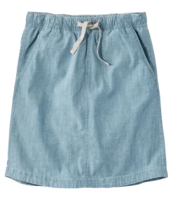 Online L.L.Bean "Women's Lakewashed Pull-On Skirt, Mid-Rise " Chambray