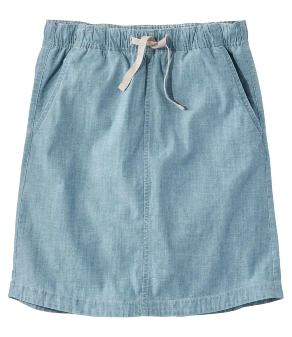 Online L.L.Bean "Women's Lakewashed Pull-On Skirt, Mid-Rise " Chambray
