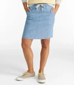 Online L.L.Bean "Women's Lakewashed Pull-On Skirt, Mid-Rise " Chambray