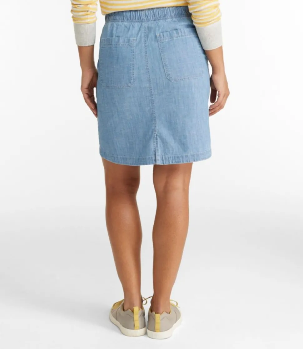Online L.L.Bean "Women's Lakewashed Pull-On Skirt, Mid-Rise " Chambray