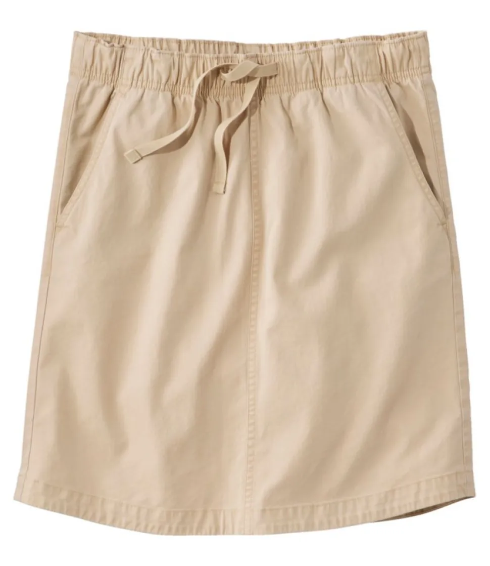 Outlet L.L.Bean "Women's Lakewashed Pull-On Skirt, Mid-Rise" Boulder