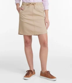 Outlet L.L.Bean "Women's Lakewashed Pull-On Skirt, Mid-Rise" Boulder