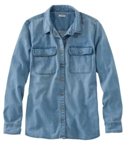 Flash Sale L.L.Bean "Women's L.L. Bean Heritage Washed Denim Shirt, Long-Sleeve"