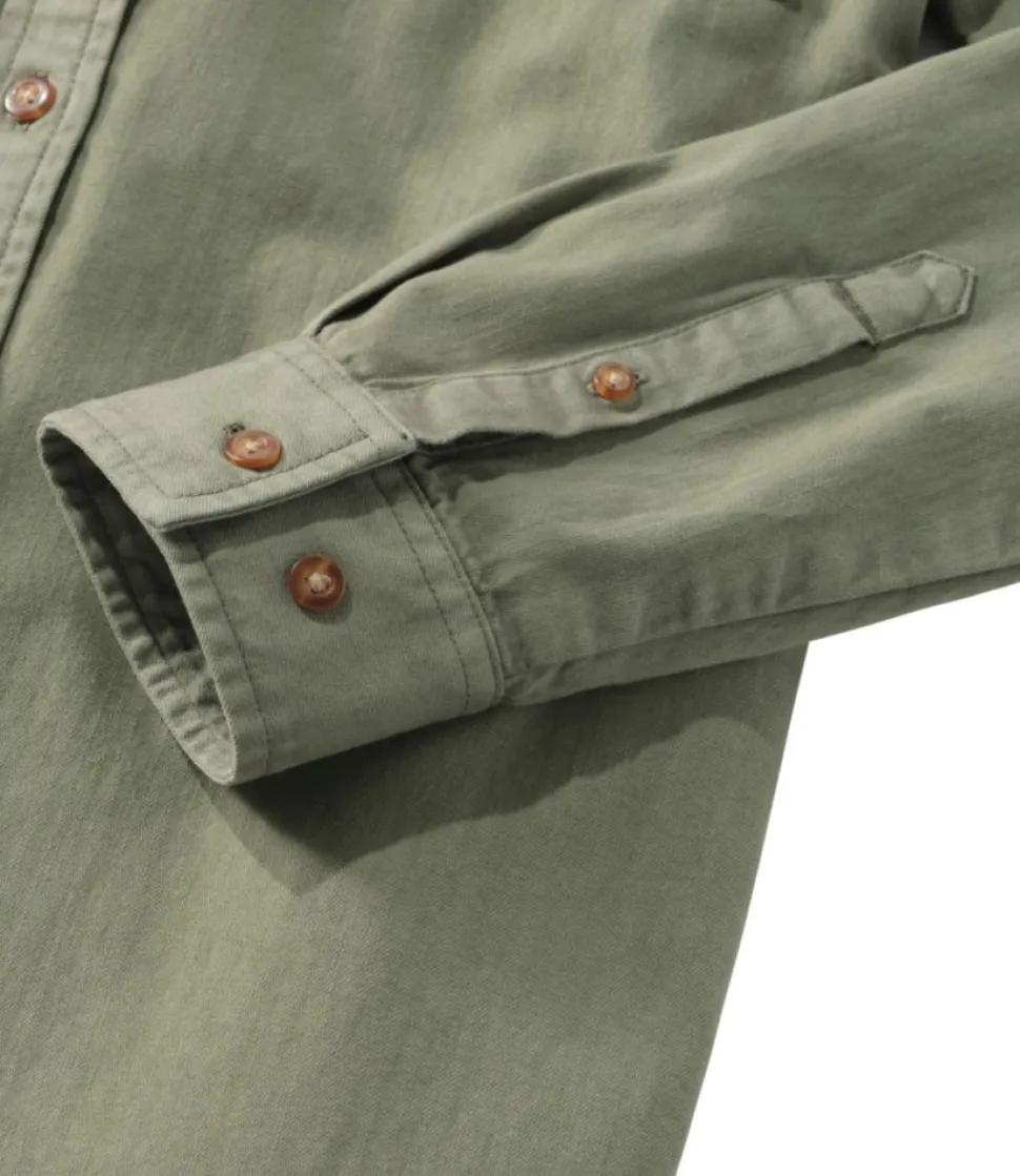 Clearance L.L.Bean "Women's L.L. Bean Heritage Washed Denim Shirt Dress, Garment-Dye" DeepOlive