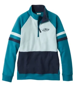Discount L.L.Bean "Women's 1912 Sweatshirt, Quarter-Zip Colorblock"