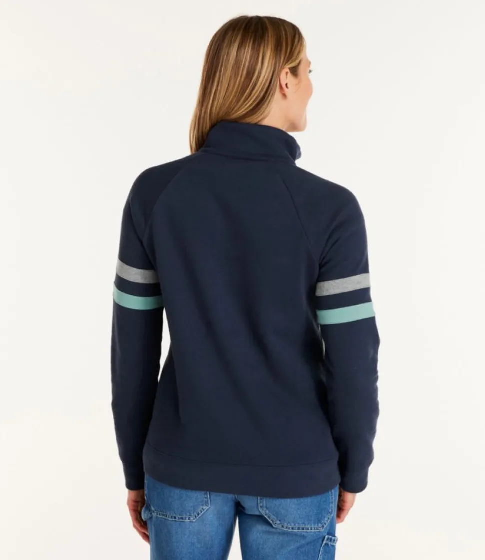Discount L.L.Bean "Women's 1912 Sweatshirt, Quarter-Zip Colorblock"