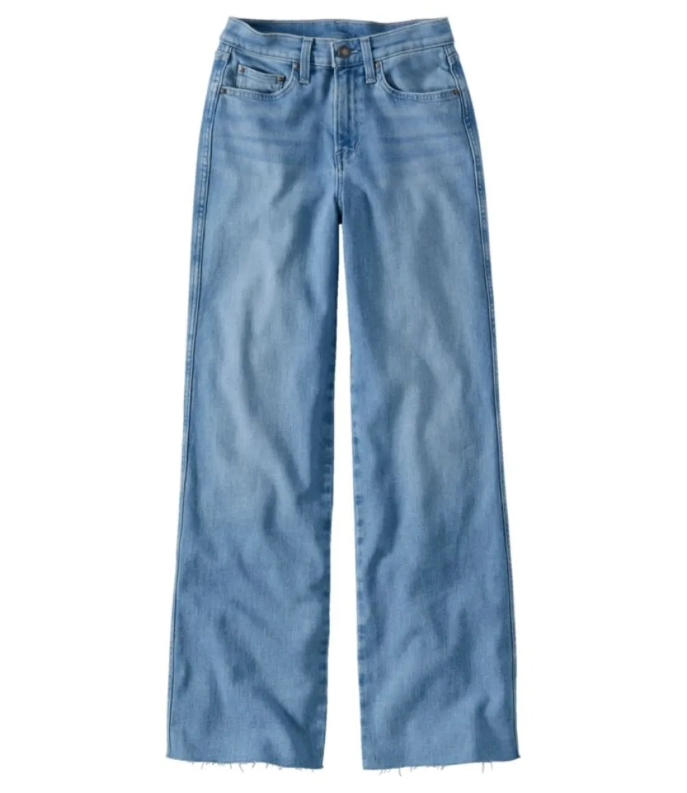 Fashion L.L.Bean "Women's Everyday Stretch Jeans, High-Rise Relaxed Wide-Leg"