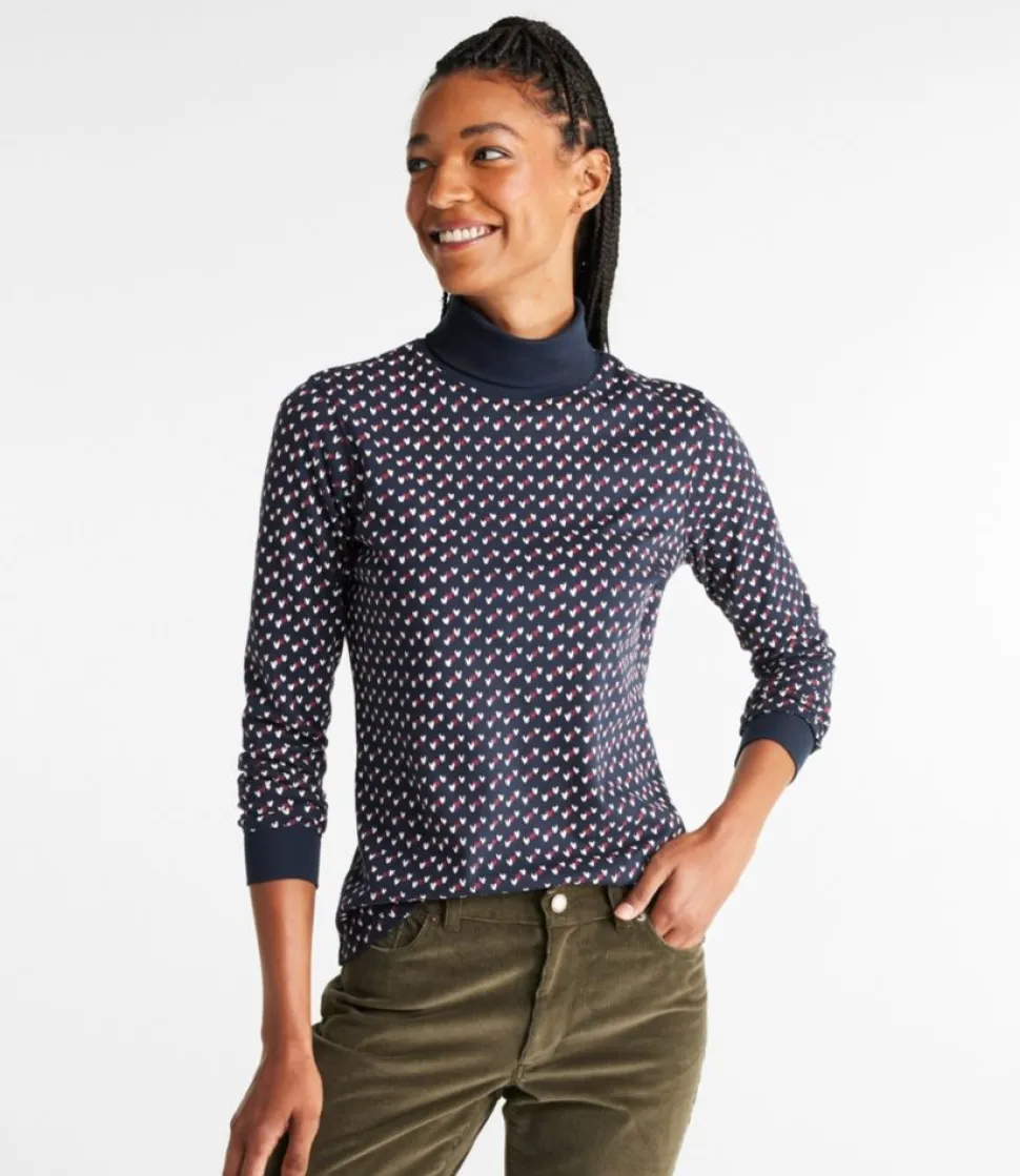 Shop L.L.Bean "Women's Interlock Turtleneck, Long-Sleeve Print"