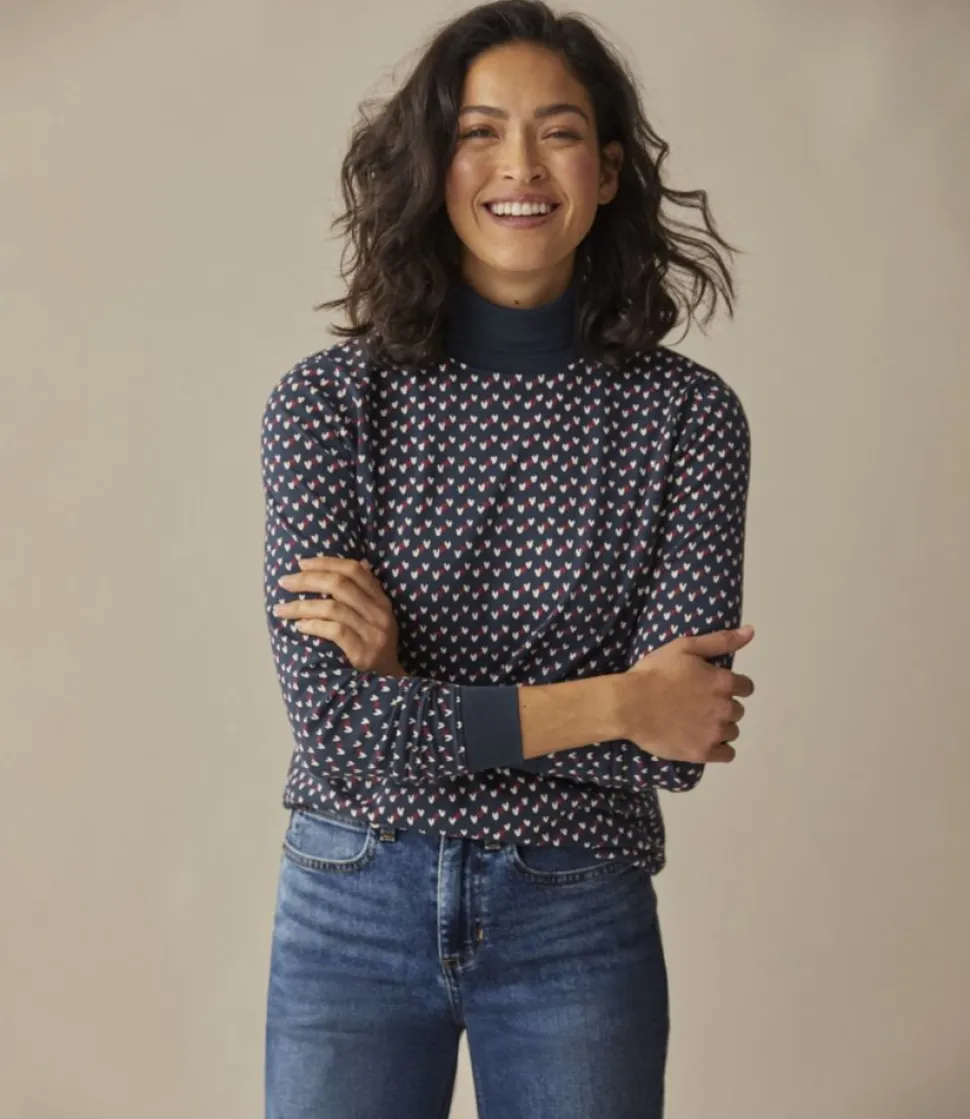 Shop L.L.Bean "Women's Interlock Turtleneck, Long-Sleeve Print"