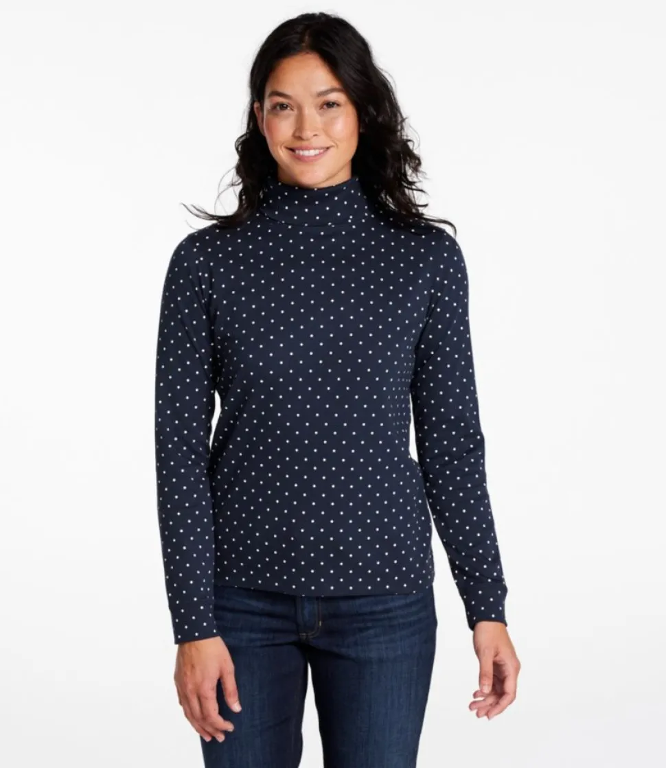 Discount L.L.Bean "Women's Interlock Turtleneck, Long-Sleeve Allover Print"