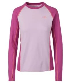 Best Sale L.L.Bean "Women's Midweight Baselayer Crew, Long Sleeve Color Block" WildAster