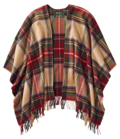 New L.L.Bean "Women's Poncho Scarf, Plaid"